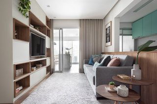 88平简约风格三居客厅装修效果图 十堰装饰的实用美学